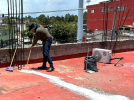 Foto: Cortesía Trabajos de impermeabilización en la Unidad de Bienestar para tu Salud de Tlaxcala.
