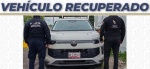 Foto: Cortesía Vehículo Volkswagen blanco recuperado por autoridades en Puebla.