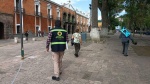 Nubes de tormenta sobre una zona urbana de Tlaxcala.