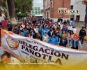 Marcha de trabajadores del Sindicato 7 de Mayo en Tlaxcala.