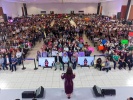 Lorena Cuéllar y Alfonso Sánchez durante un evento público en Tlaxcala.