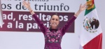 Foto: Cortesía Claudia Sheinbaum durante una asamblea masiva en la Ciudad de México.