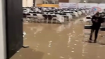 Comedor inundado en el auditorio Emilio Sánchez Piedras de Apizaco.