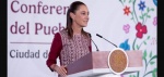 Claudia Sheinbaum durante conferencia matutina en Palacio Nacional aclarando recursos para educación en Oaxaca
