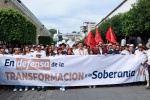 Foto: Cortesía Asamblea con miles de personas en el centro de Tlaxcala.