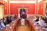 Lorena Cuéllar durante sesión del Consejo Estatal de Salud.