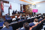 Lorena Cuéllar durante reconocimiento a personal de enfermería en Tlaxcala