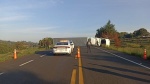 Autoridades recorren la carretera federal 136 en Cuapiaxtla.