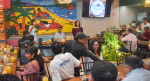 Esthela Damián durante reunión con medios de comunicación en Guerrero.