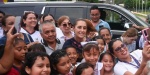 Foto: Cortesía Claudia Sheinbaum durante la inauguración de una obra en Veracruz.