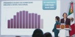 Claudia Sheinbaum durante conferencia sobre seguridad.