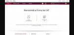 Pantalla de computadora con página falsa del SAT y alerta de fraude
