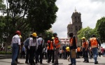 Simulacro Nacional moviliza Centro Histórico de Puebla sin incidentes